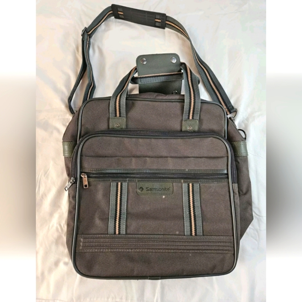 Vintage 1992 Samsonite Messanger Bag Mystic Travel Organizer Green Canvas Bag